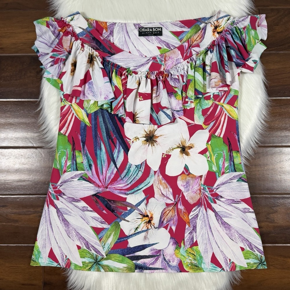 Chiara Boni La Petite Robe Size 46 / US 10 Medium Alamito‎ Floral Mauritius Top